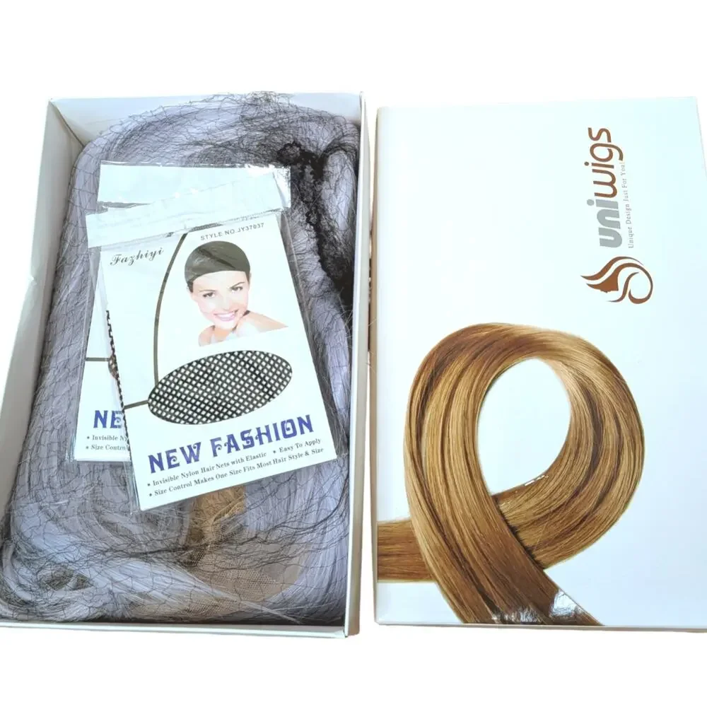 NIB Uniwigs Cloud 22 Inch Straight Silver Purple Synthetic Lace Front Wig